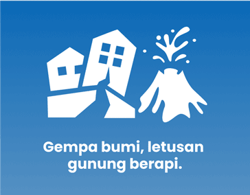 Gempa bumi, letusan gunung berapi.