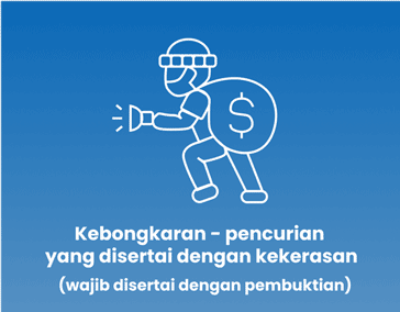 Kebongkaran - pencurian yang disertai dengan kekerasan (wajib disertai dengan pembuktian)