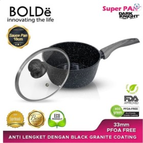 BOLDE 18CMSAUCEPAN+GLASSLIDBLACKDARKKNIGHT 18 CM SAUCE PAN+GLASS LID BLACK DARK KNIGHT