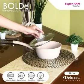 BOLDE 18CMSAUCEPAN+GLASSLIDBEIGE 18CM SAUCE PAN+GLASS LID BEIGE