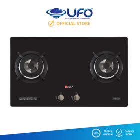 Ufoelektronika Delizia DHH82AS11GHBK Built In Gas Hob 80 Cm Kompor Gas Tanam 2 Tungku