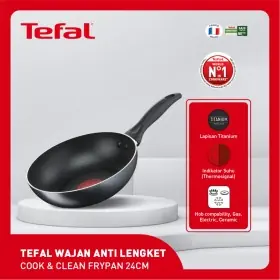 TEFAL COOK & CLEAN FRYPAN 24CM GRADE A TLCCFPB2250495-A Panci Wajan Anti Lengket / Wajan Penggorengan