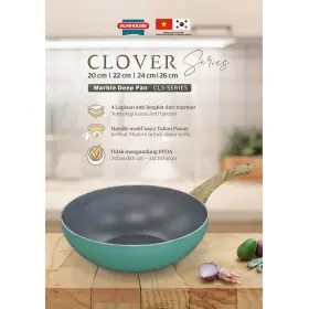 Sunhose CL24S Clover Marble Deep Pan 24CM / Wajan Anti Lengket