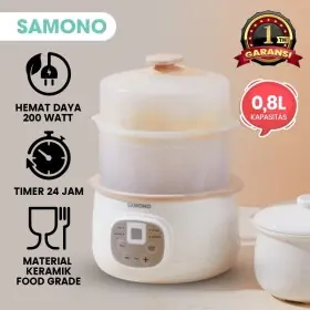 Samono SW-SC08 Baby Safe Slow Cooker MPASI Ceramic Food Grade 0,8L