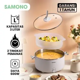 Samono SWDG02 Panci Kompor Kukusan Elektrik Multifungsi Cooker 3L