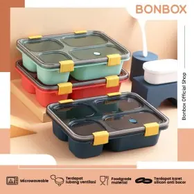 Ufoelektronika Samono Beige Kotak Makan 3 dan 4 Sekat Lunch Box Susun Microwaveable Food BTW30503 