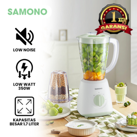 Samono SWBL350B Blender Multifungsi 2in1 1,7L 350W LowNoise - Putih