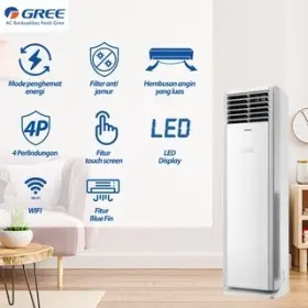 Gree  GVC24STS Ac Floor Standing 3 Pk Wifi & Touch Screen Control