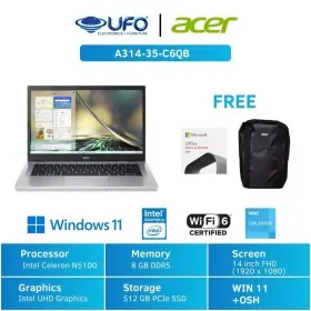 Ufoelektronika ACER LAPTOP A314-35-C6QB SILVER