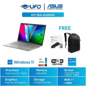 Ufoelektronika ASUS LAPTOP K513EA-OLED553 HEARTY GOLD