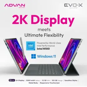 Ufoelektronika Advan Laptop 2 in 1 Evo-X 13 Intel N100 12GB/512GB 2K IPS 100% SRGB Free Stylus + Keyboard