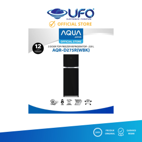 Ufoelektronika Aqua Kulkas 2 Pintu Inverter 220 Liter AQRD275R(WBK)
