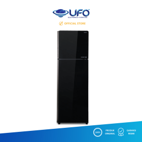 Ufoelektronika AQUA  AQR355IG(BK) KULKAS 2 PINTU GLASS DOOR INVERTER  270 LITER