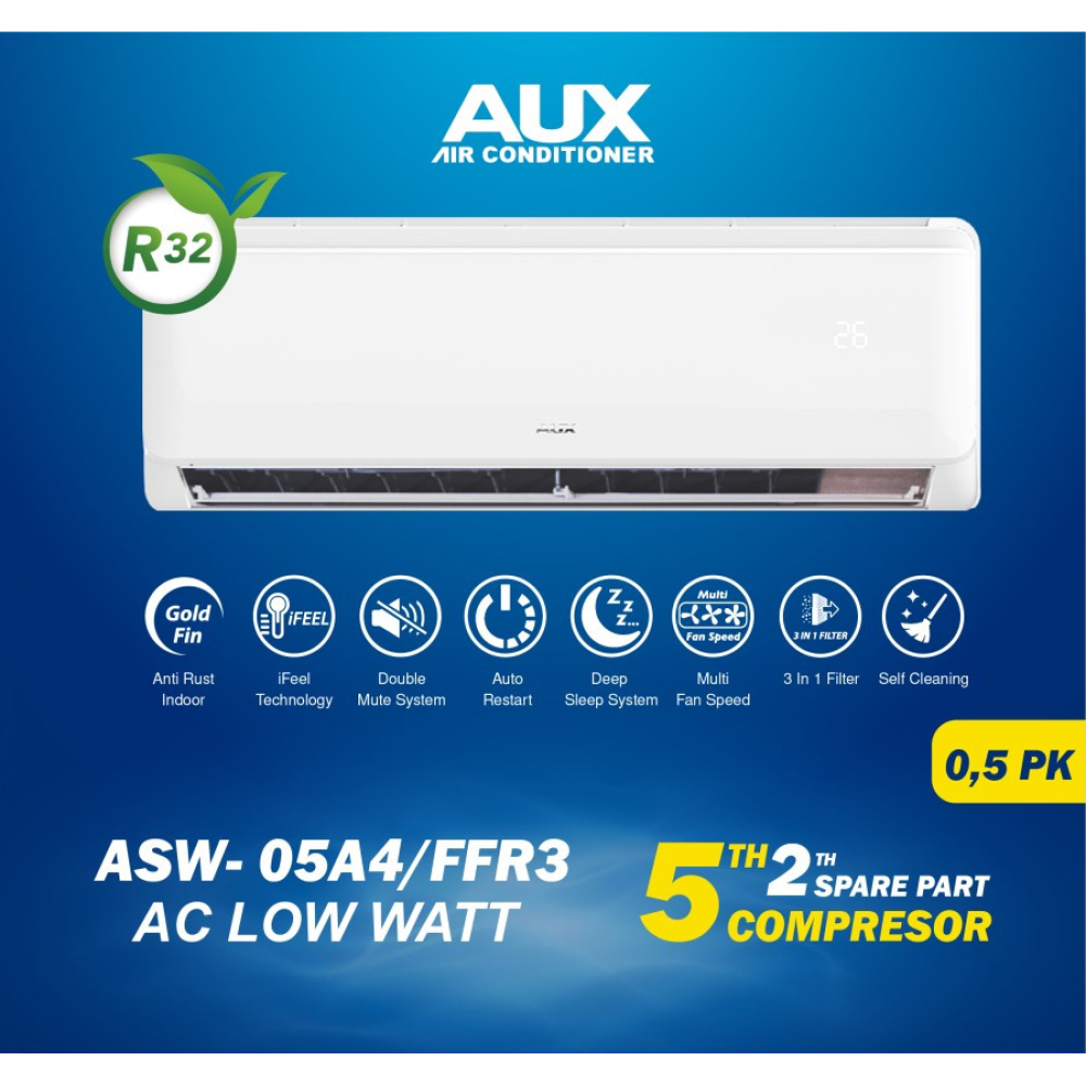Aux ASW05A4/FFR3 Air Conditioner 0.5 Pk Low Watt