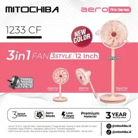 Mitochiba Kipas Angin 3 in 1 Aero Blade 12 Inch 1233CF Pink