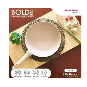 Ufoelektronika BOLDE SUPER PAN WOK BEIGE 24CM GRANITE CERAMIC COATING ANTI LENGKET 24CMWOKBEIGE