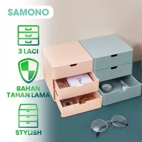 Ufoelektronika Samono 800G Kotak Laci Penyimpanan Plastik Multifungsi 3 Susun SSB005 