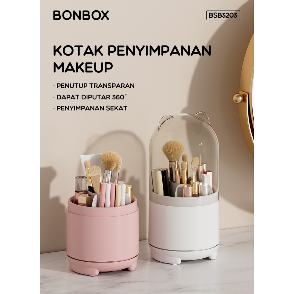 Bonbox BSB3203PINK  Kotak Makeup Storage Organizer Dengan Sekat Rak Kosmetik