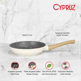 Cypruz FP-0703 WHITE GRANITE Series: Fry PAN 20cm 6X1 FP0703
