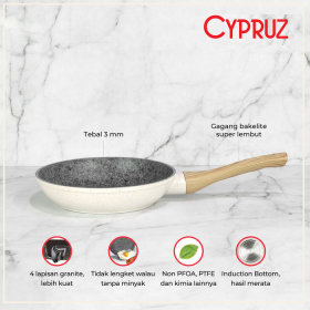 Ufoelektronika Cypruz FP-0703 WHITE GRANITE Series: Fry PAN 20cm 6X1 FP0703