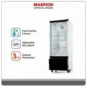 Ufoelektronika Maspion Showcase 180 Liter Hitam USG180ND-CBK