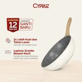 Cypruz White Granite Series Fry Wok 20cm