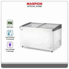 Maspion Chest Freezer Box 500 Liter Sliding Glass MFI500C