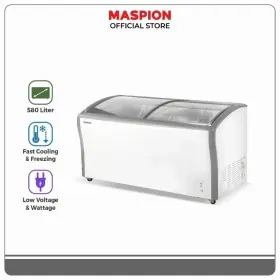 Maspion Chest Freezer Box 580 Liter Sliding Glass MFI580C
