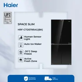 HAIER Kulkas 4 Pintu 502 Liter  - Space Slim Series HRF-CTD579RAG(BK)