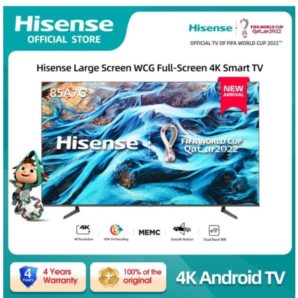 HISENSE 85A7G SMART VIDAA 4K UHD TV 85 INCH