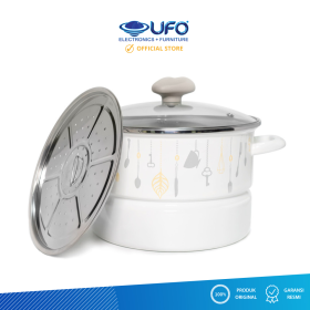 Ufoelektronika Kedawung Chefina Steamer 22 cm Chandelier Panci Enamel CHANDELIERSTEAMER22CM 