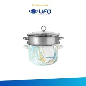 Kedawung Chefina Double Steamer 24 cm Marble Panci Enamel MARBLESTEAMER24CM 