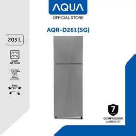 Ufoelektronika Aqua Kulkas 2 Pintu 203 Liter Silver AQRD261(SG)