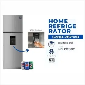 Ufoelektronika Kulkas Gea Lemari Es 2 Pintu With water Dispenser kapasitas 267 liter | Dengan Dispenser | G2HD-267WD