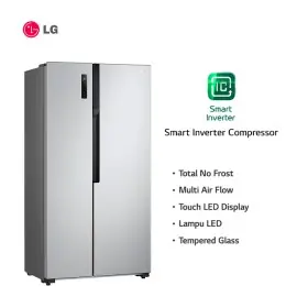 Ufoelektronika LG Kulkas Side By Side Smart Inverter 509 Liter GCFB507PQAM
