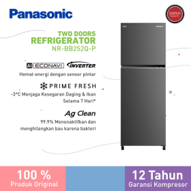 Ufoelektronika Panasonic Kulkas 2 Pintu Inverter 229 Liter NRBB252QP 