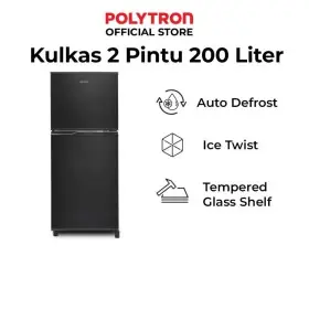 Ufoelektronika Polytron Kulkas 2 Pintu 200 Liter Hitam PRB200Y