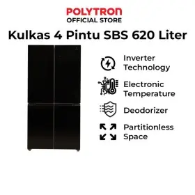 Ufoelektronika Polytron Kulkas Inverter Belleza 4 Pintu Mulitdoor 620 Liter PRS561X