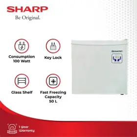 Sharp Kulkas 1 Pintu 50 Liter SJ50MBXW