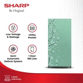 Sharp Kulkas 1 Pintu Kirei Series 166 Liter SJN182DSH