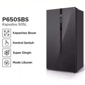 Ufoelektronika TCL Kulkas 2 Pintu 505 Liter Side By Side P650SBS