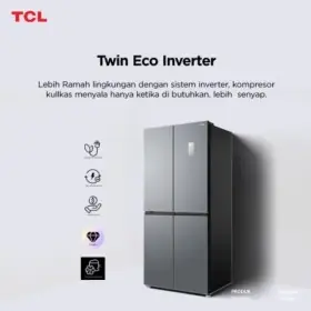 Ufoelektronika TCL Kulkas Multi Door No Frost Twin Eco 439 Liter Inverter P500CD