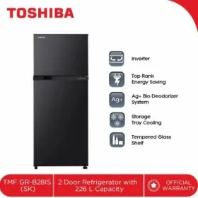 Ufoelektronika Toshiba Kulkas 2 Pintu Double Inverter 226 Liter GRB28IS(SK)