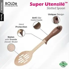 Ufoelektronika Super UTENSILE Granite Series Slotted SPOON Beige UTENSILESLOTTEDBEIGE