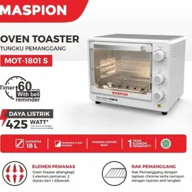 Ufoelektronika Maspion MOT1801S Oven Listrik MOT 1801 S - Oven Toaster 18 L 