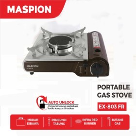 Ufoelektronika MASPION EX 803 FR PORTABLE GAS COOKER 1 STOVE / KOMPOR GAS / EX803FR