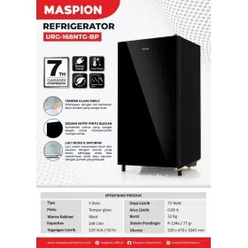 Maspion Kulkas 1 Pintu 168 Liter URG168NTG-BP