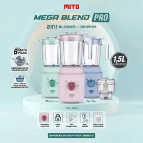 Ufoelektronika MITOCHIBA 2in1 Blender 1.5 Liter Chopper 0.2 Liter 6 Mata Pisau BL300