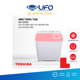 Ufoelektronika TOSHIBA VHH85MN(WR) MESIN CUCI 2 TABUNG KAPASITAS 7,5 KG