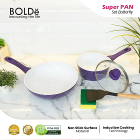 BOLDE SUPER PAN SET PURPLE 5 PCS GRANITE